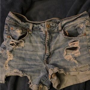 American Eagle Distressed Blue Denim Shorts